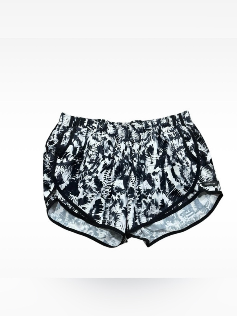 Calvin Klein Black and White Patterned Athletic Shorts